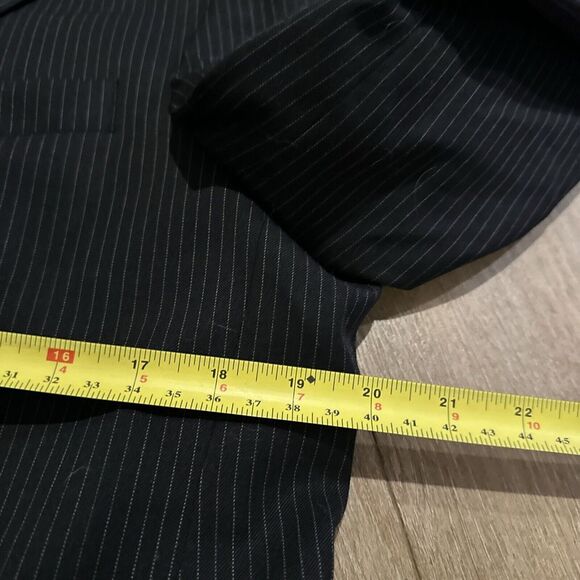 Sport Coat Jacket Men's 38 Reg Black Pin‎ Stripe 100% Wool Preowned - Picture 5 of 10